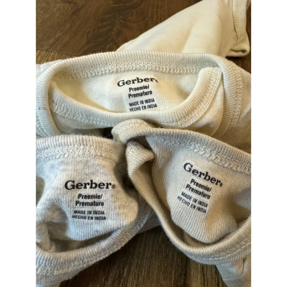 Gerber Baby Onesies Bodysuits Clothes Unisex Boy Girl Preemie Neutral Colors Lot